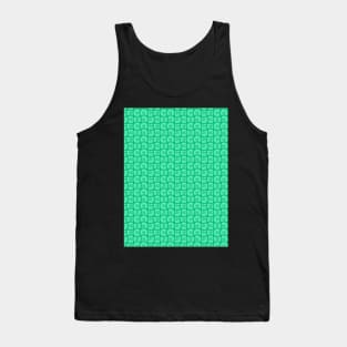 Retro Inspired D20 Circles Seamless Pattern - Aqua Green Tank Top